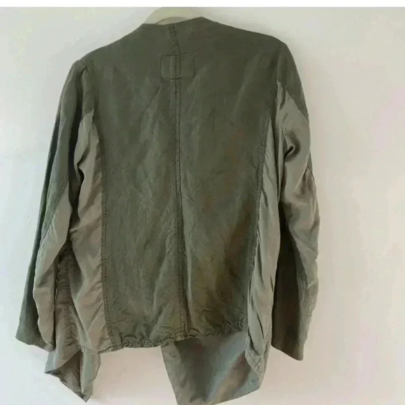 Blank NYC Drape Front Linen Blend Jacket Olive size XS - Picture 4 of 6